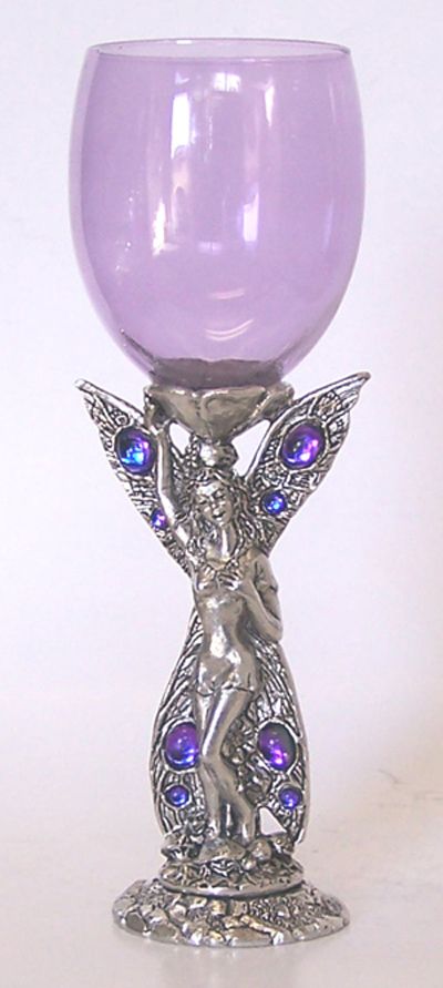 Collectable Pewter Little Purple Fairy Goblet/Glass Waterfall Collection 