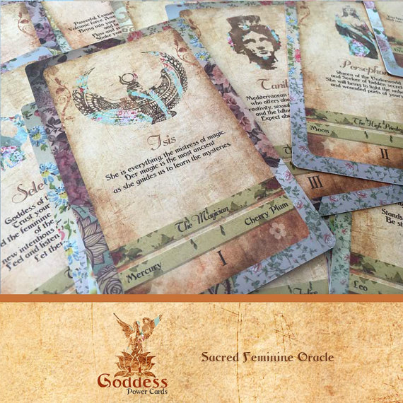  Goddess Power Cards Sacred Feminine Oracle Cards by Zinnia