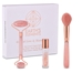 Beautiful Rose Quartz Beauty Set with  massage roller,  makeup brush and  essential oil blend - RQKit