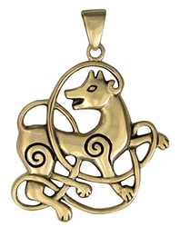 Bronze Celtic Wolf Pendant by Dryad Designs 