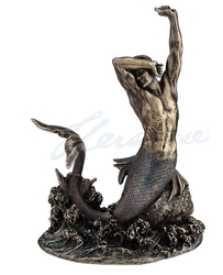 Bronze Finish Merman Statue 
