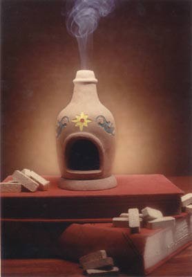 Chiminea Fireplace: with Pinon 40 count Box of natural wood incense. 