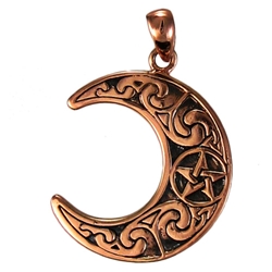 Copper Horned Moon Crescent Pendant Dryad Designs by Paul Borda 