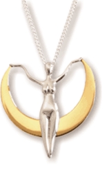 Shown on Grace and Frankie!! Crescent Moon Goddess Necklace by Deva Designs 