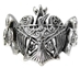 Dryad Designs Sterling Silver Crescent Raven Pentacle Ring - TRI226