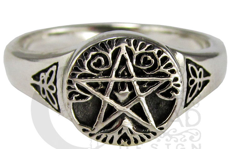 Dryad Designs Sterling Silver Small Tree Pentacle Ring 
