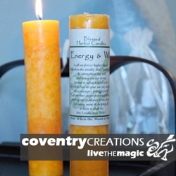 Energy and Will Blessed Herbal Spell Candle  