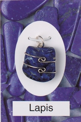 Lapis Wire Wrapped Pendant 
