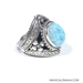 Size 7- Sterling Silver Bali Style Larimar Ring by Sarda - Sarda-Ring11