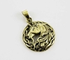 Mystical Bronze Unicorn Pendant by Lisa Parker 