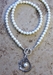 Pearl Necklace with Sterling Silver Mermaid Drop - GDP1