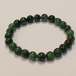 Ruby Zoisite For Health and Energy 7mm Beaded Crystal Stone Bracelet     Ruby Zoisite For Health and Energy 8mm Beaded Crystal Stone Bracelet    