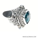 Size 7-Sterling Silver 3 Stone Blue Topaz Ring by Sarda - Sarda-Ring5