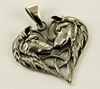 Silver Wolf Heart Triquetra Pendant by Lisa Parker 