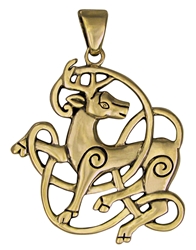 Bronze Celtic Stag Pendant by Dryad Designs 