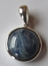 Sterling Silver Hidden Triquetra Pendant Blue Kyanite #2 - HPBK2