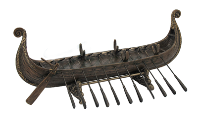 Viking Boat With Oars 