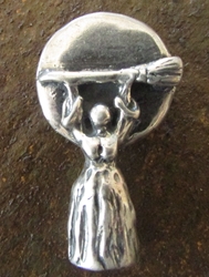 Wonderful Pewter Witchs Moon Pendant  