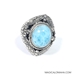 Size 7- Sterling Silver Bali Style Larimar Ring by Sarda - Sarda-Ring11