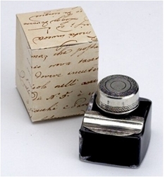 Decorative Inkwell with Pen Rest and Ink 