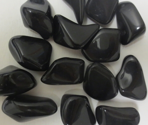 Obsidian, Black, Tumbled and Polished 