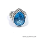 Size 8- Sterling Silver Teardrop Blue Topaz Ring by Sarda - Sarda-Ring3