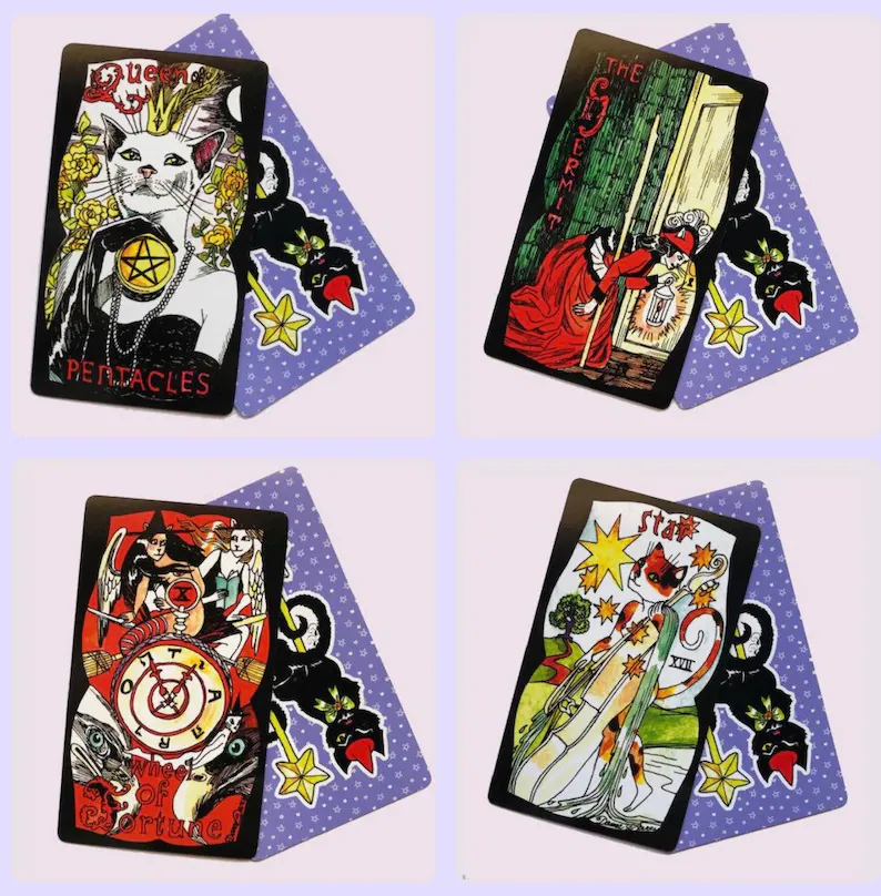 On Sale!!! Witchy Cat Tarot Deck by Dame Darcy, small press Witchy Cat Tarot Deck by Dame Darcy, small press