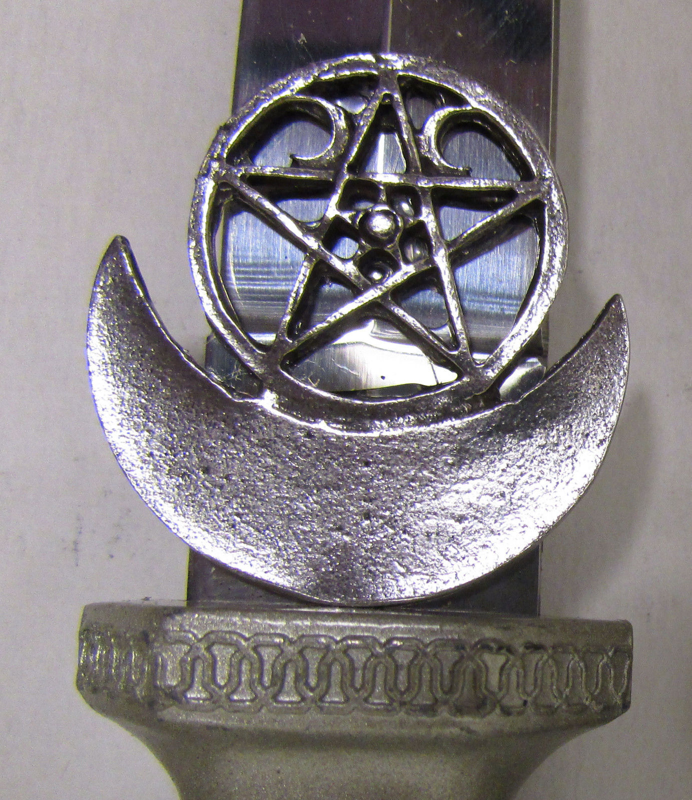 9 Crescent Moon Hecate's Pentacle Athame Ritual Knife w/ Sheath #AT-HPA