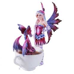  Amy Brown Cup Fairy with Dragon Figurine    Amy Brown Cup Fairy with Dragon Figurine, Fairy Dragon Cup Statue  