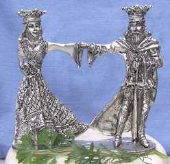 Arthur & Guinevere Pewter Cake Topper  