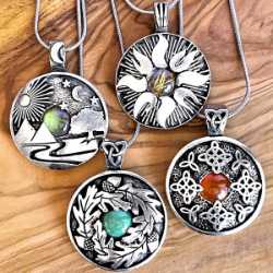 Avalon Blessings for Everyone Gemstone Affirmation Pendants  