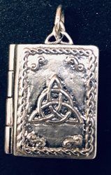 Beautiful 925 Sterling Silver Charmed Book of Shadows Triquetra Locket Pendant 