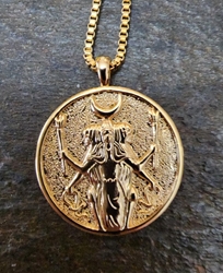 Beautiful Hecate (Hekate) Goddess of Witchcraft and Magick Pendant Necklace  Beautiful Hecate (Hekate) Goddess of Witchcraft and Magick Pendant Necklace 