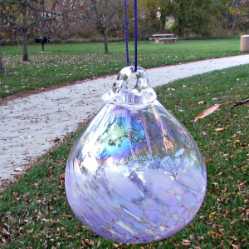Beautiful  Olde English Witchball with Mother of Pearl Luster - Purple 