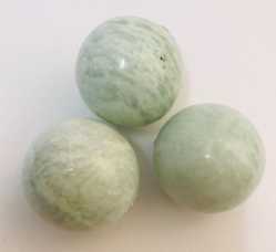 Beautiful Seafoam Sheen Amazonite Spheres Beautiful Seafoam Sheen Amazonite Spheres