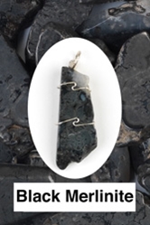 Black Merlinite Wire Wrap Pendant Powerful for protection, cleansing negativity, facilitates magick 