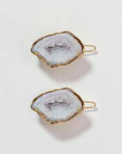 Bold Move Hair White Agate Hair Barrettes Bohemian Jewelry, Boho Jewelry, Eclectic Jewelry, Bohemian Earrings, Emerald Sun Earrings