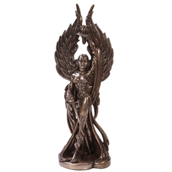 Bronze Finish Celtic Morrigan War Goddess Statue by Maxine Miller   Bronze Celtic Morrigan War Goddess Statue by Maxine Miller  