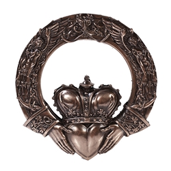 Bronze Finish Celtic Claddagh Plaque Plaque by Maxine Miller  