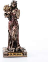 Bronze Finish Persephone Goddess Mini Statue Hand Painted  3 1/2" 