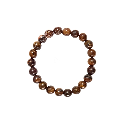 Bronzite 8mm Beaded Crystal Stone Bracelet for Strength and Stability