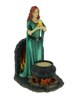 Celtic Brigid Goddess Of Hearth & Home Standing Holding Sacred Flame Statue Celtic Brigid Goddess Of Hearth & Home Standing Holding Sacred Flame Statue