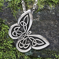  Celtic Butterfly Pendant with "Spread your wings" Affirmation on the back 