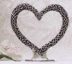 Celtic Heart Pewter Cake Topper 
