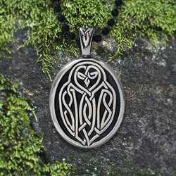  Celtic Owl Pendant w/ "Your wisdom will guide you true" Affirmation on the back 
