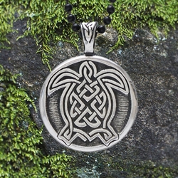  Celtic Turtle Pendant w/ "Life is a journey. Journey well!" Affirmation on the back 