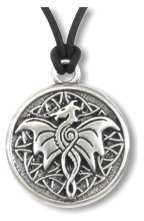 Celtic Wisdom Pendant CW2 - Dragon.  Inscribed on back: Believe in yourself and magic will happen 