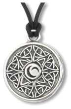 Celtic Wisdom Pendant CW4 - Triple Moon.  Inscribed on back: I tread gently, but with strength of spirit 