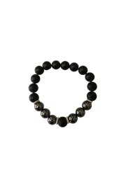 Childs Matte Onyx and Hematite Bracelet for Protection and Calming Childs Chakra Lava Rock Aromatherapy Beaded Bracelet