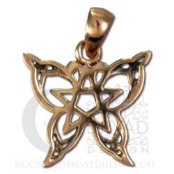 Copper Small Butterfly Pentacle Pendant 